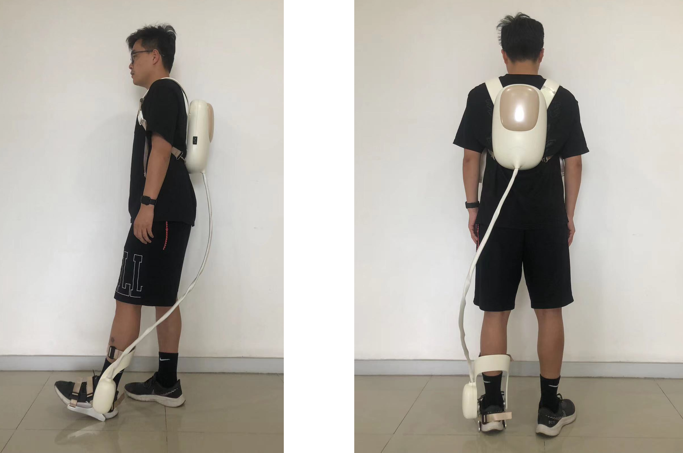 an image of a person wearing an ankle exoskeleton